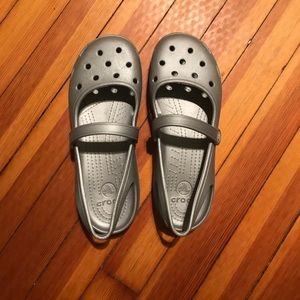 Silver Mary Jane Crocs